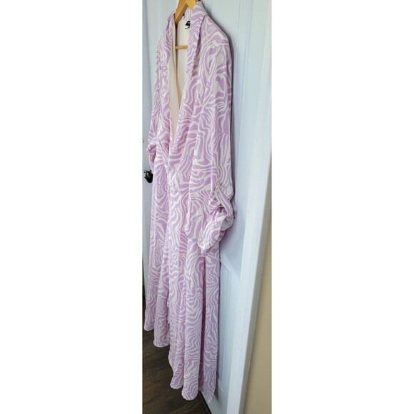 NWT Torrid Midi Studio Crepe De Chine Collared Shirt Dress White Zebra S… - Picture 6 of 10